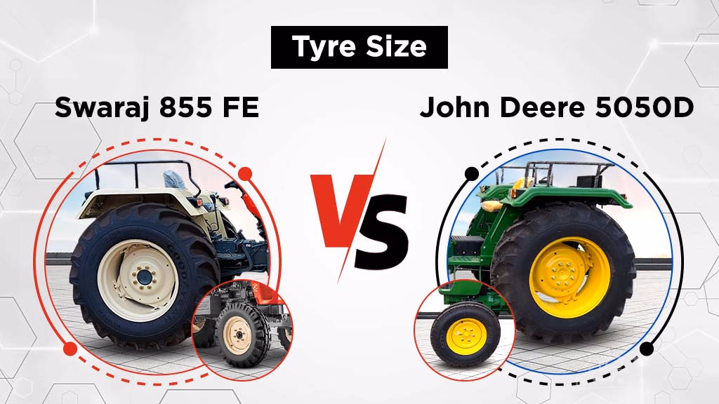 Swaraj 855 FE vs John Deere 5050D -Tyres
