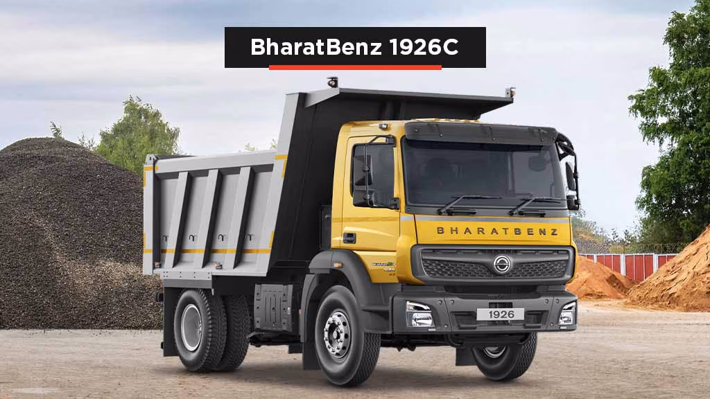 Top 5 Tipper Trucks Dominating Road Construction Projects in India-BharatBenz 1926C