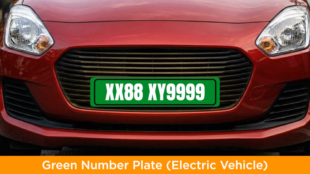 Vehicle Number Plates in India - Green Number Plate (Electric Vehicle)