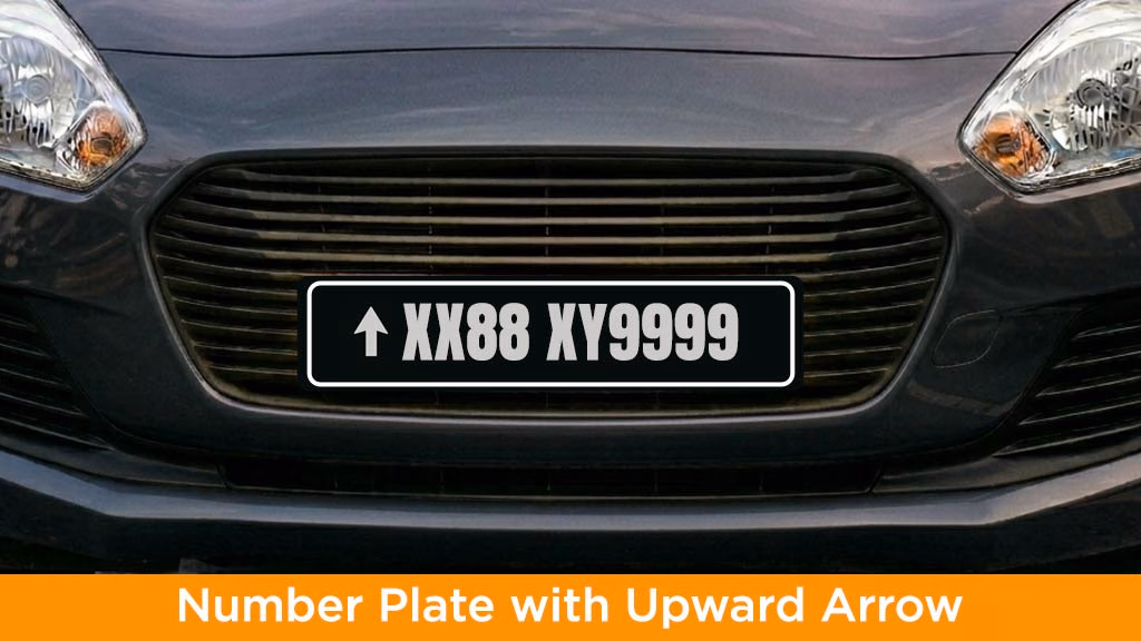 Vehicle Number Plates in India - Number Plate with Upward Arrow