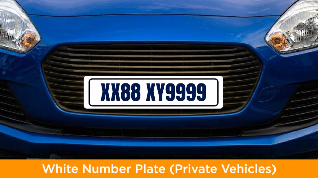 Vehicle Number Plates in India - White Number Plate (Private Vehicles)