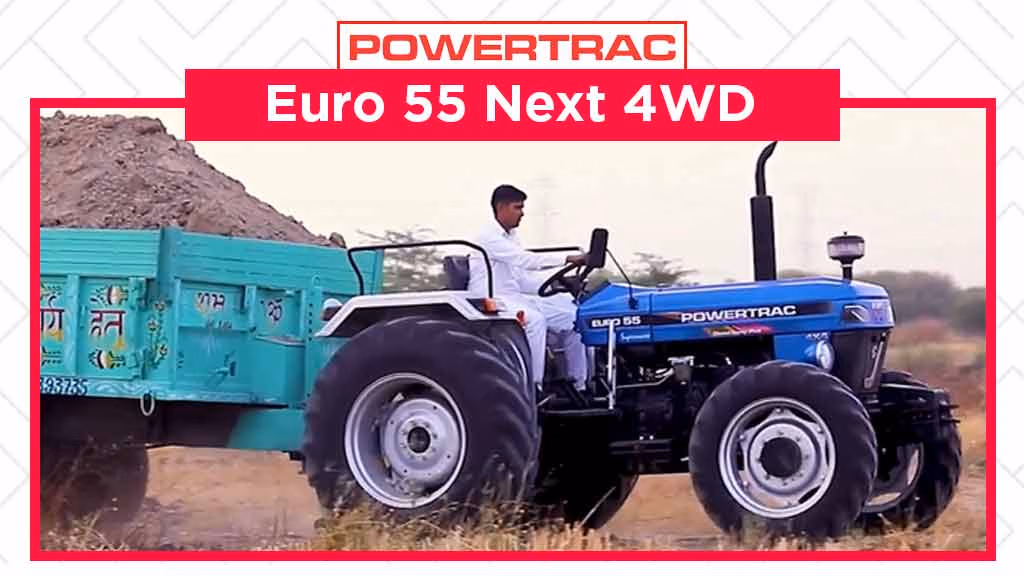 Top Powertrac 4WD Tractors in India - Powertrac Euro 55 Next 4WD
