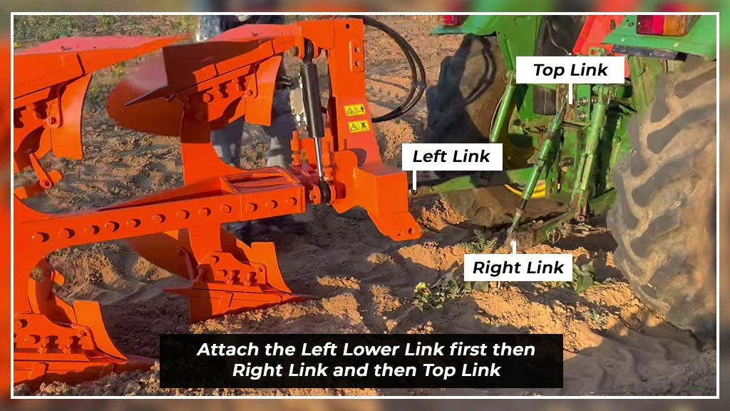 How to attach plough to tractor-Step 3