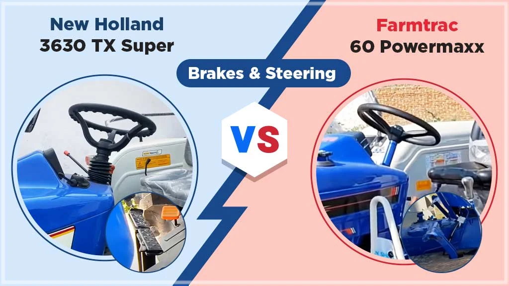 New Holland 3630 TX Super Vs. Farmtrac 60 Powermaxx - Brakes & Steering