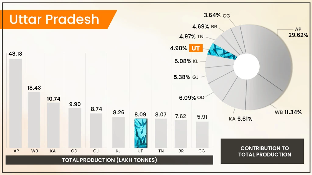 Top Fish Producing States in India - Uttar Pradesh