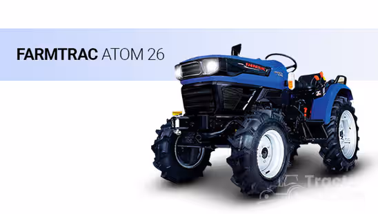 Farmtrac Atom 26 Tractor with White Background & Blue Strip