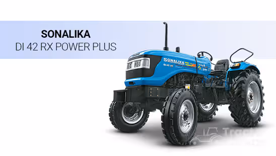 Sonalika DI 42 RX Power Plus Tractor with White Background & Blue Strip