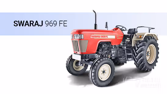Swaraj 969 FE Tractor with White Background & Blue Strip