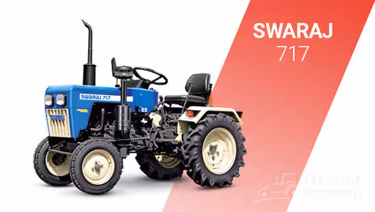 Swaraj 717 Tractor with White Background & Red Strip