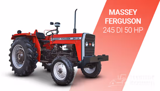 Massey Ferguson 245 DI 50 HP Tractor with White Background & Red Strip