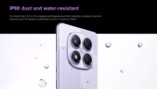Redmi Note 14 Pro 5G - IP68 Water Resistant