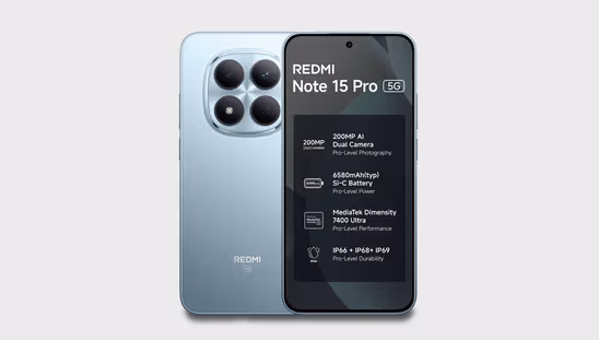Redmi Note 15 Pro 5G (8 GB RAM, 256 GB, Mirage Blue)