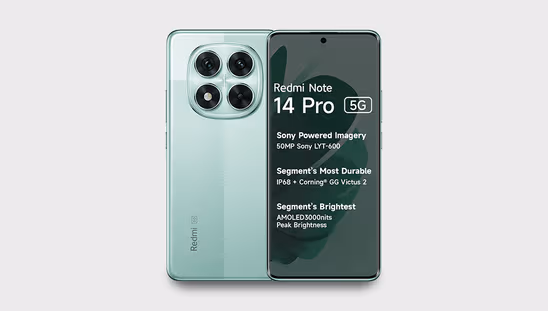 Redmi Note 14 Pro 5G (8 GB RAM, 128 GB, Ivy Green)