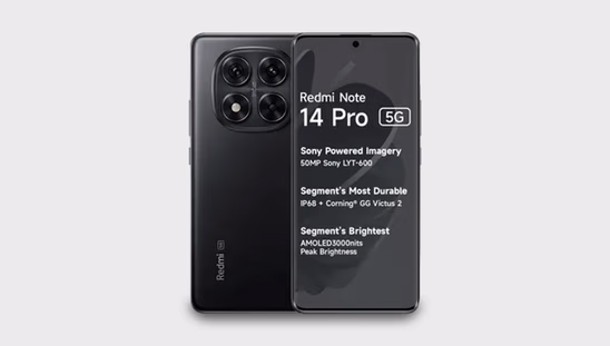 Redmi Note 14 Pro 5G (8 GB RAM, 256 GB, Titan Black)