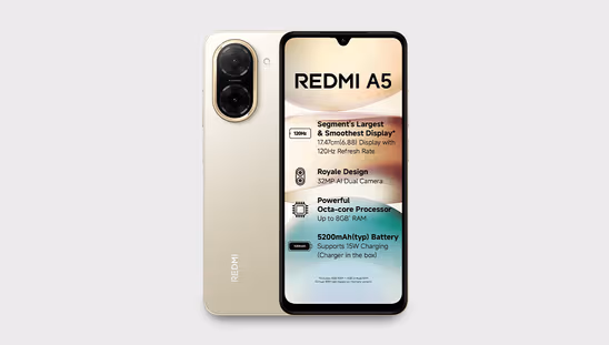 Redmi A5 (3 GB RAM, 64 GB, Jaisalmer Gold)