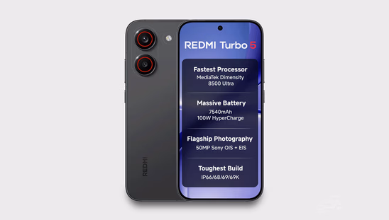 Redmi Turbo 5 (12GB RAM, 256GB, Asphalt Black)