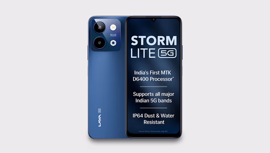 Lava Storm Lite 5G (4 GB RAM, 64 GB, Astral Blue)