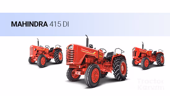 Mahindra 415 DI Tractor with White Background & Blue Strip