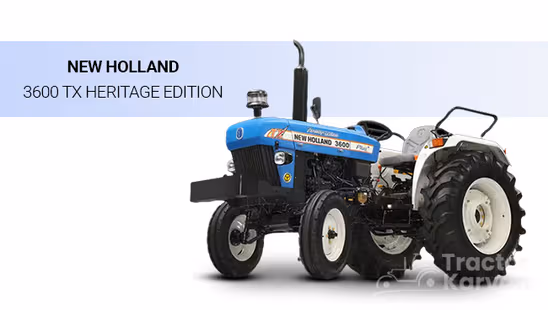 New Holland 3600 TX Heritage Edition Tractor with White Background & Blue Strip