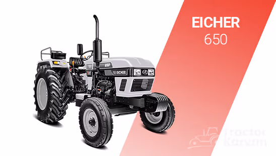 Eicher 650 Tractor with White Background & Red Strip