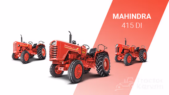 Mahindra 415 DI Tractor with White Background & Red Strip