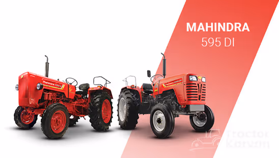 Mahindra 595 DI Tractor with White Background & Red Strip
