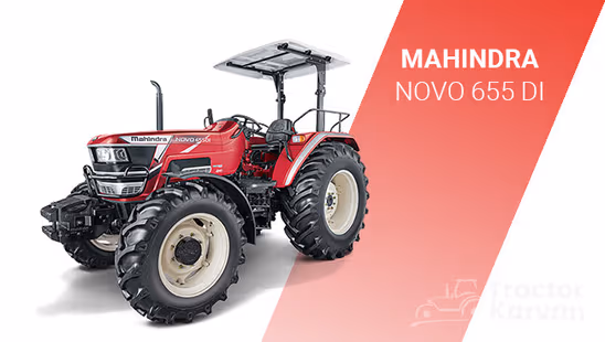 Mahindra Novo 655 DI Tractor with White Background & Red Strip